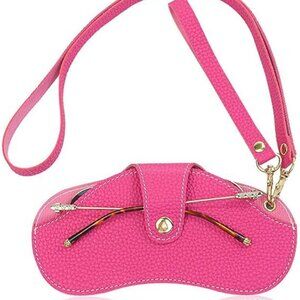 Sunglasses Case Wristlet for Prescription Glasses Too Soft Leather Pink
